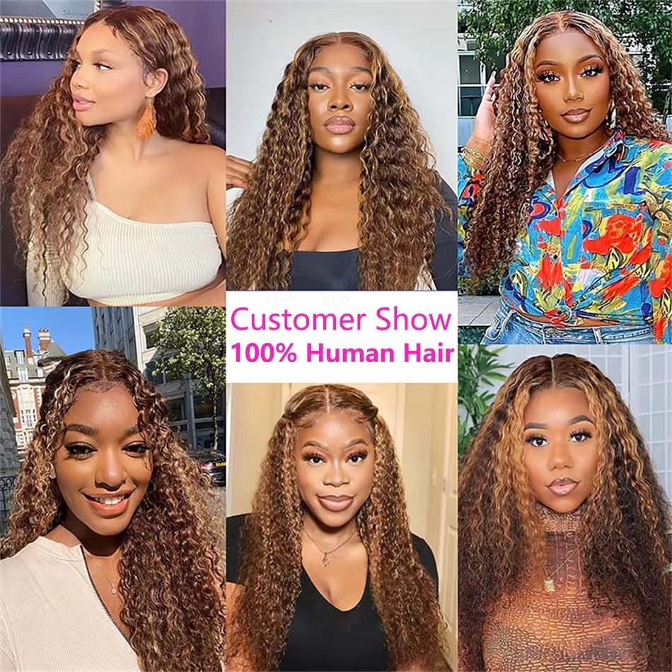 【26‘’ Burgundy Deep=$140】Tahikie 99J Burgundy Colored 200% Density Deep Wave 13x6 Full Frontal HD Lace Front Curly Wave FB30 Highlight /Natural Black Human Hair Wigs For Women TikTokShopBlackFriday