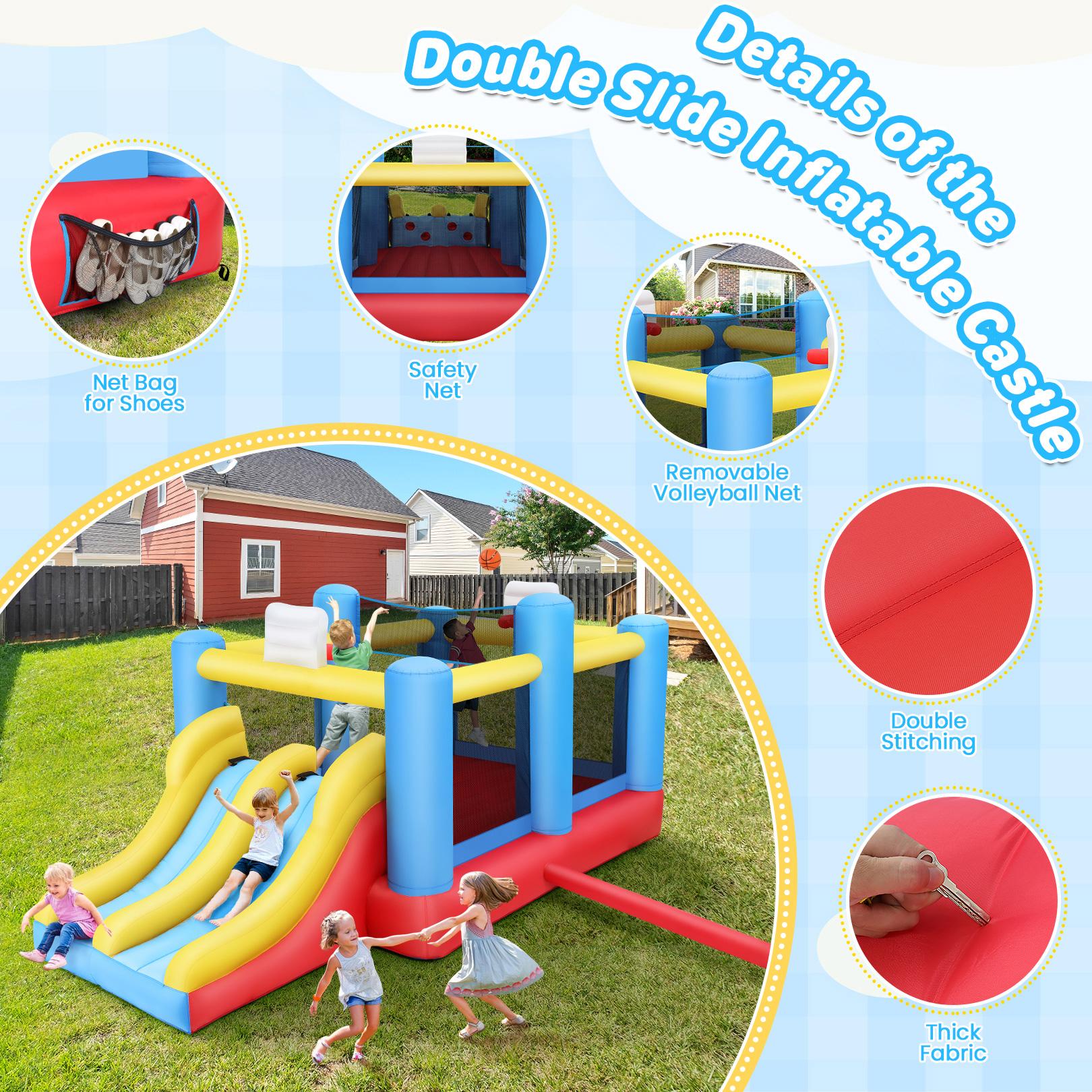 AKEYDIY Bounce House Volleyball Game Park- Huge 16ft x10ft Sports Mania Bouncy House with Large Bouncer Area/Dual Slides- Inflatable Bouncy Castle for Indoor Backyard Christmas Gifts for Kids, Holiday Gifts AKEYDIY Bounce House Volleyball Game Park- Huge 16ft x10ft Sports Mania Bouncy House with Large Bouncer Area/Dual Slides- Inflatable Bouncy Castle for Indoor Backyard Christmas Gifts for Kids, Holiday Gifts