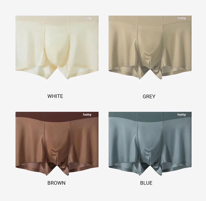 Elegant Silk Men's Ice Silk Underwear Mulberry Silk Antimicrobial Men's Boxer Briefs