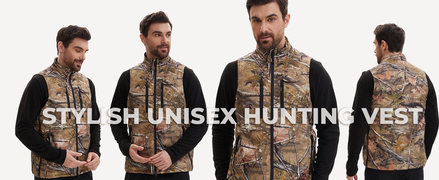 ARRIS Heated Hunting Vest for men, Size Adjustable 7.4V Camo Heating Vests with Battery for Hunting, Hiking