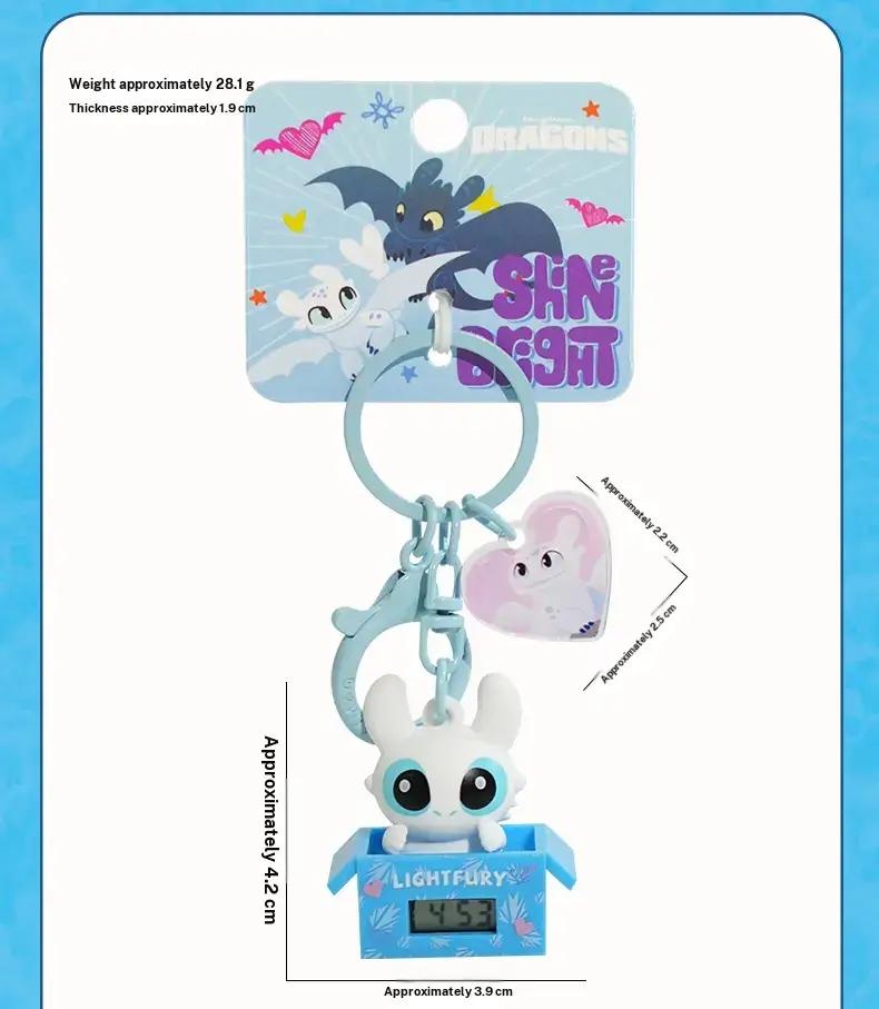 1PC How to Train Your Dragon Toothless Clock Keychain Pendant Creative Adjustable Time Functional Keychain Accessory