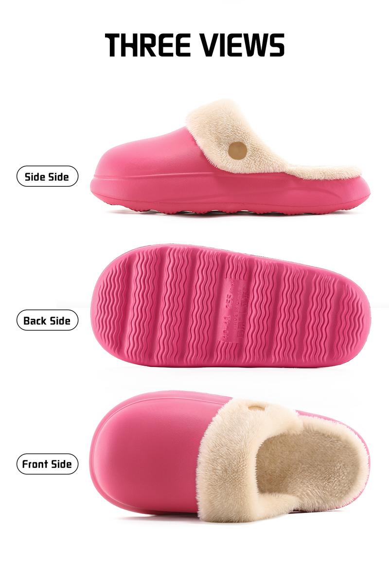 YASSIA Cozy Removable Fleece-Lined Winter Slides | Warm, Non-Slip & Water-Resistant Slippers Girl Women