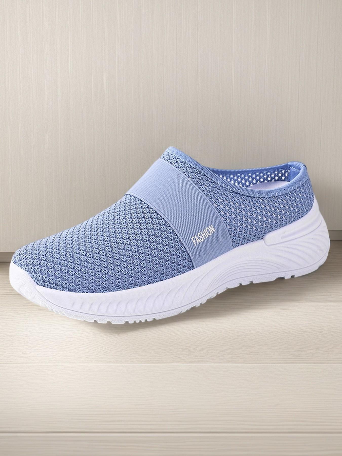 Women's Slip-On Mules for All Seasons, Breathable Mesh Upper, Anti-Slip Thick Sole, Fashion Casual Sandals, Comfortable Walking Shoes