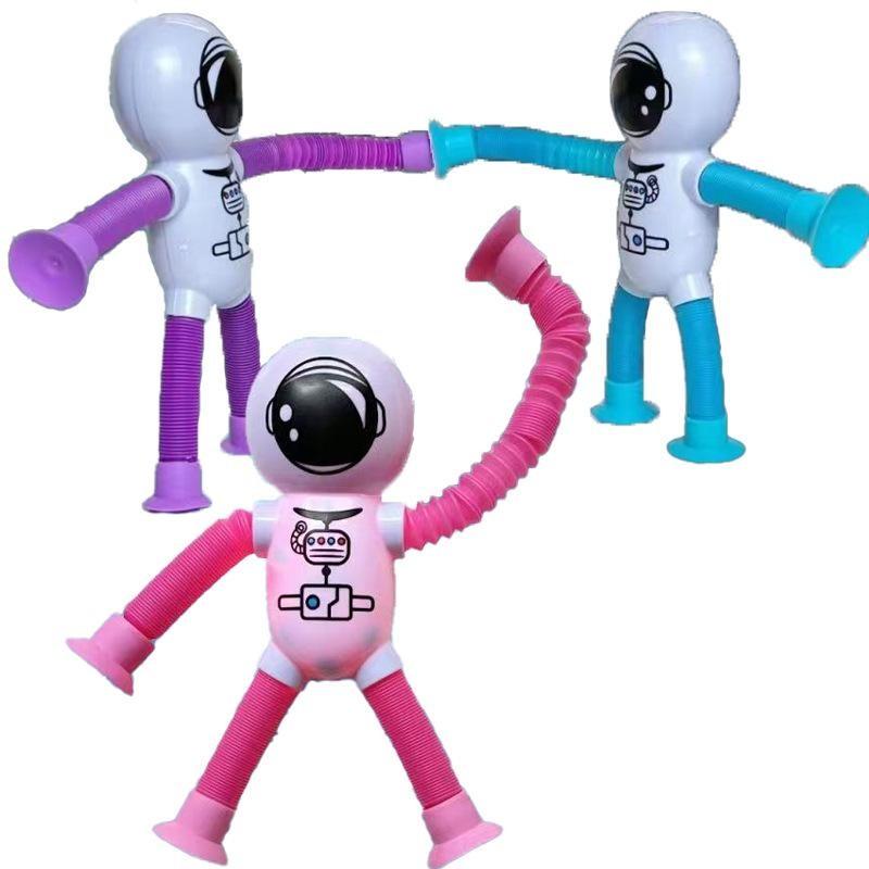 4-Piece Space Robot Stretch Toy Set, Colorful Design, Perfect Gift for Christmas, Thanksgiving, New Year & Easter Celebrations