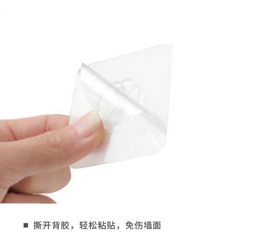 1 Pack Punch-Free Self Adhesive Hooks, Transparent Strong Sticky Hooks, Wall Hooks for Kitchen Bathroom Coat Hanging