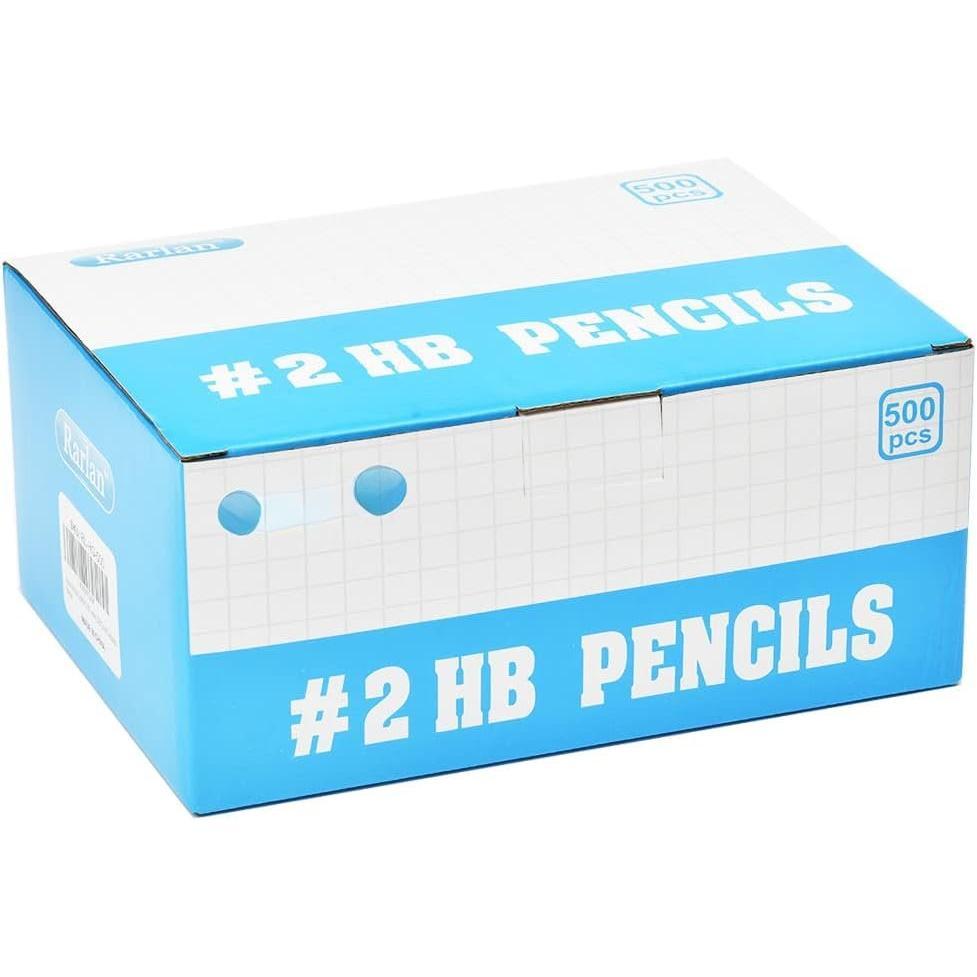 -Cased #2 HB Pencils, Pre-sharpened, 500 Count Bulk Pack