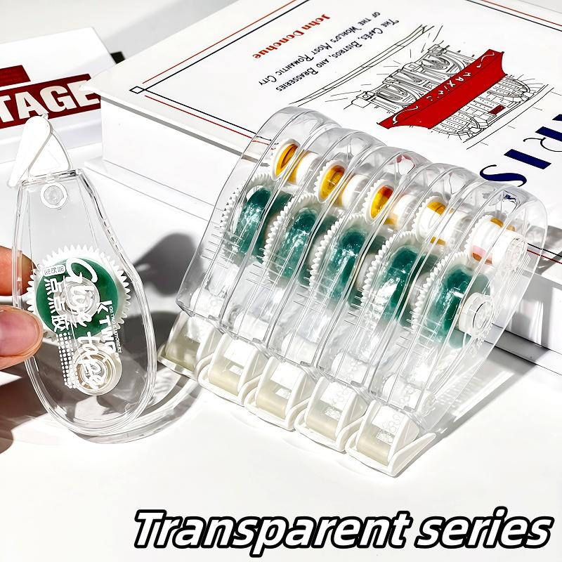 5pcs Transparent Gradient Double-Sided Tape, Multiple Colors, No-Trace Adhesive, Durable Photo Holder, Compact Design, Ideal for Crafts