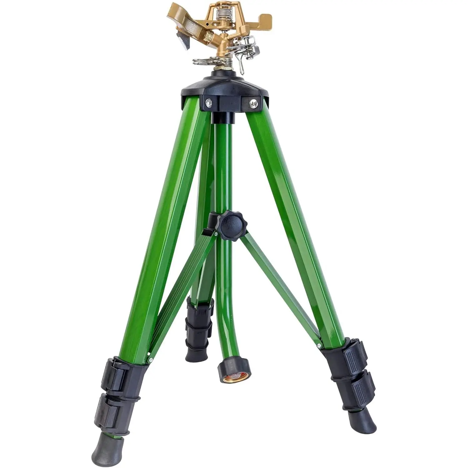 Tripod Lawn Zinc Impact Sprinkler - 360 Degree Rotating Yard Sprinkler with Adjustable Height - Heavy-Duty Zinc - High-Pressure Nozzle - for Large Lawn Coverage - 56667