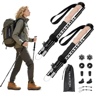 Trekking Poles 2 Pack |     Aviation Grade Aluminum Alloy Strong Lightweight Collapsible |     Hiking Walking Sticks for Women Men Seniors |     4 Season All-Terrain