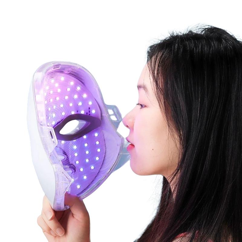 Rechargeable LED Facial Mask 7 Colors, Photon Beauty Mask, Home Skincare, Light Therapy, Lithium Ion Battery, 400mah, New Condition