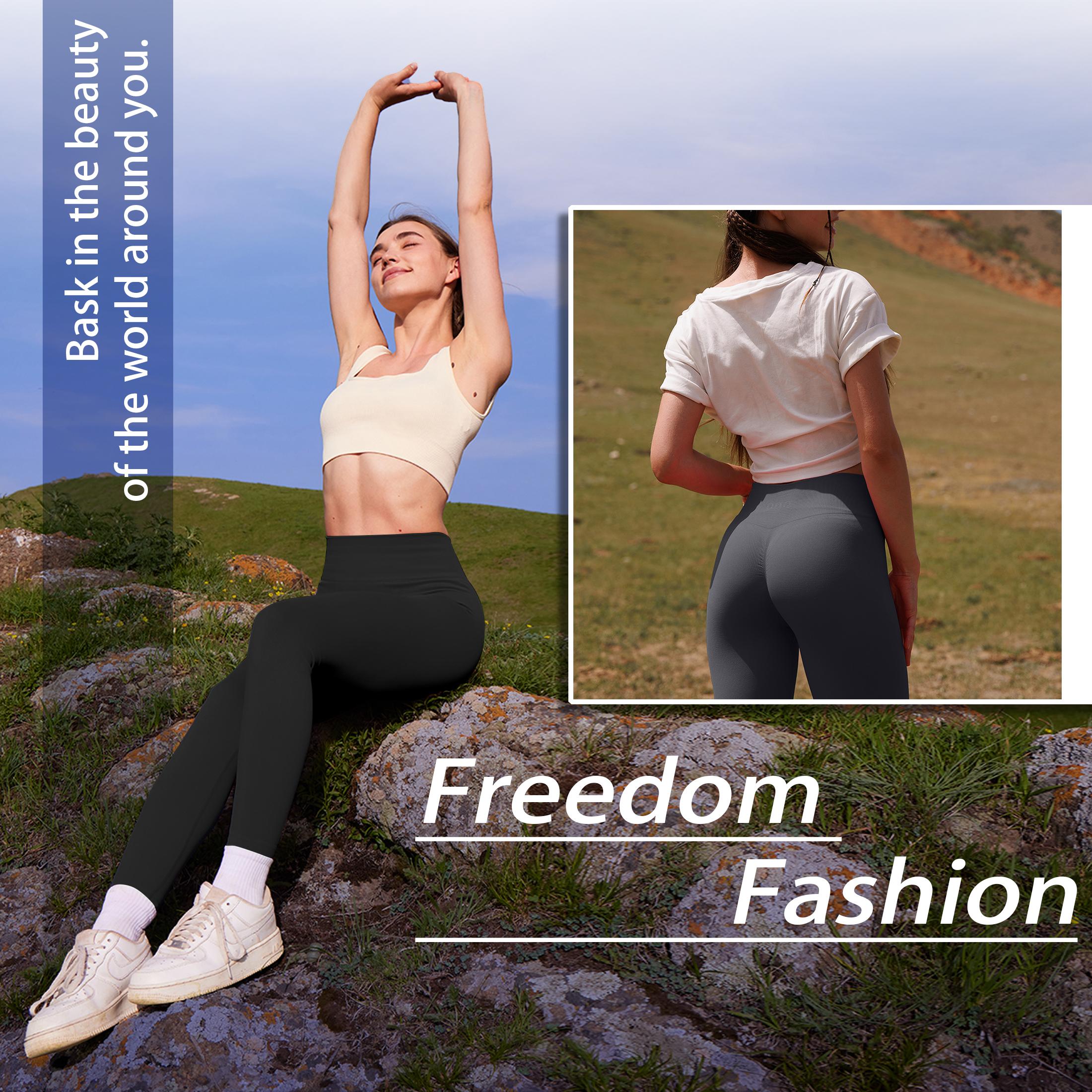 OYV Women's Yoga Leggings Seamless Workout High Waist Butt Liftings Athletic Exercise Yoga Leggings For Women