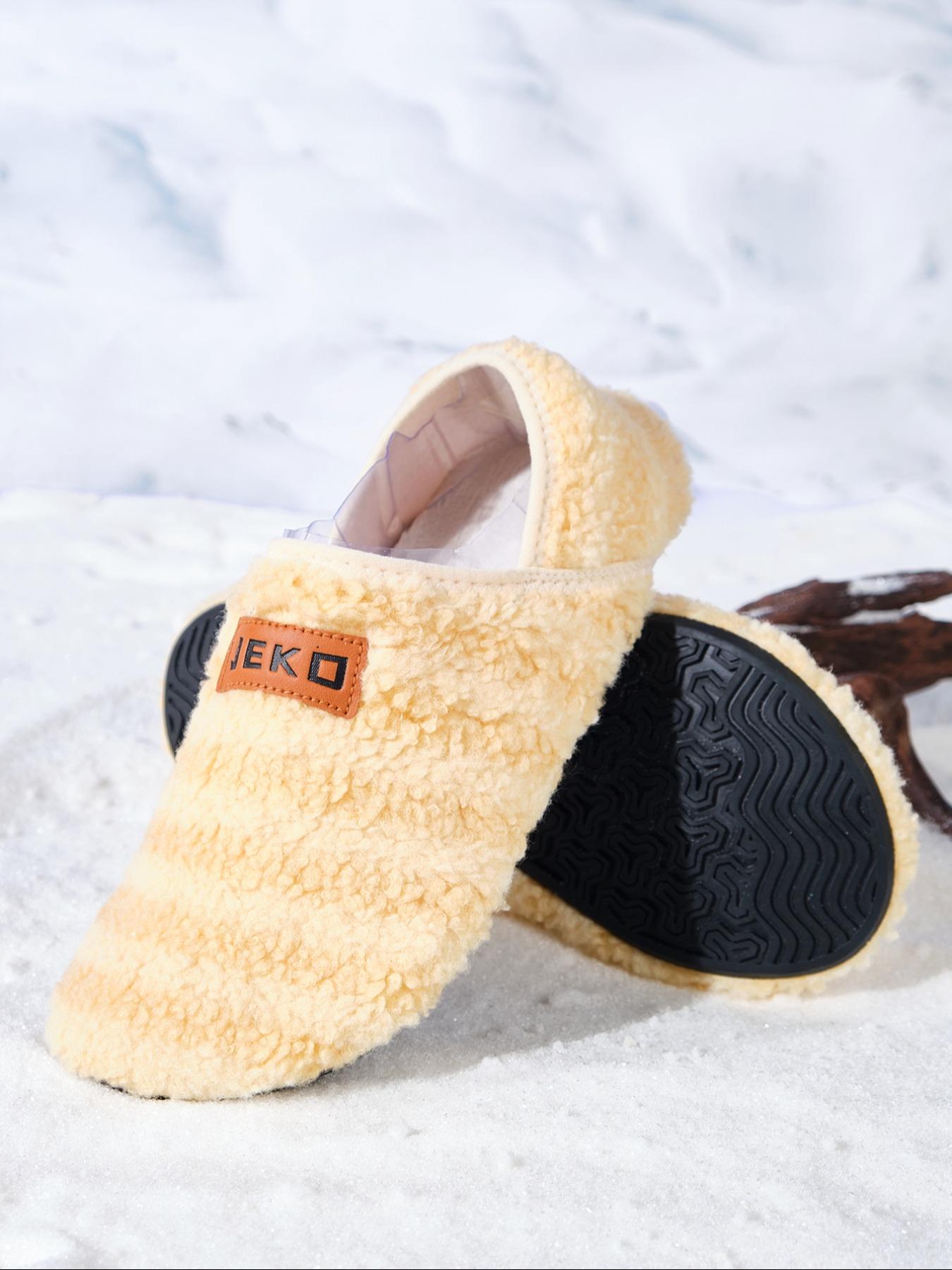 Unisex Indoor Casual Cotton Slippers, House Slippers, Comfortable Barefoot Feel, Soft Rubber Sole, Thickened Silent Shoes, Slip-On Sock Shoes, Home Sock Shoes, Warm Slippers