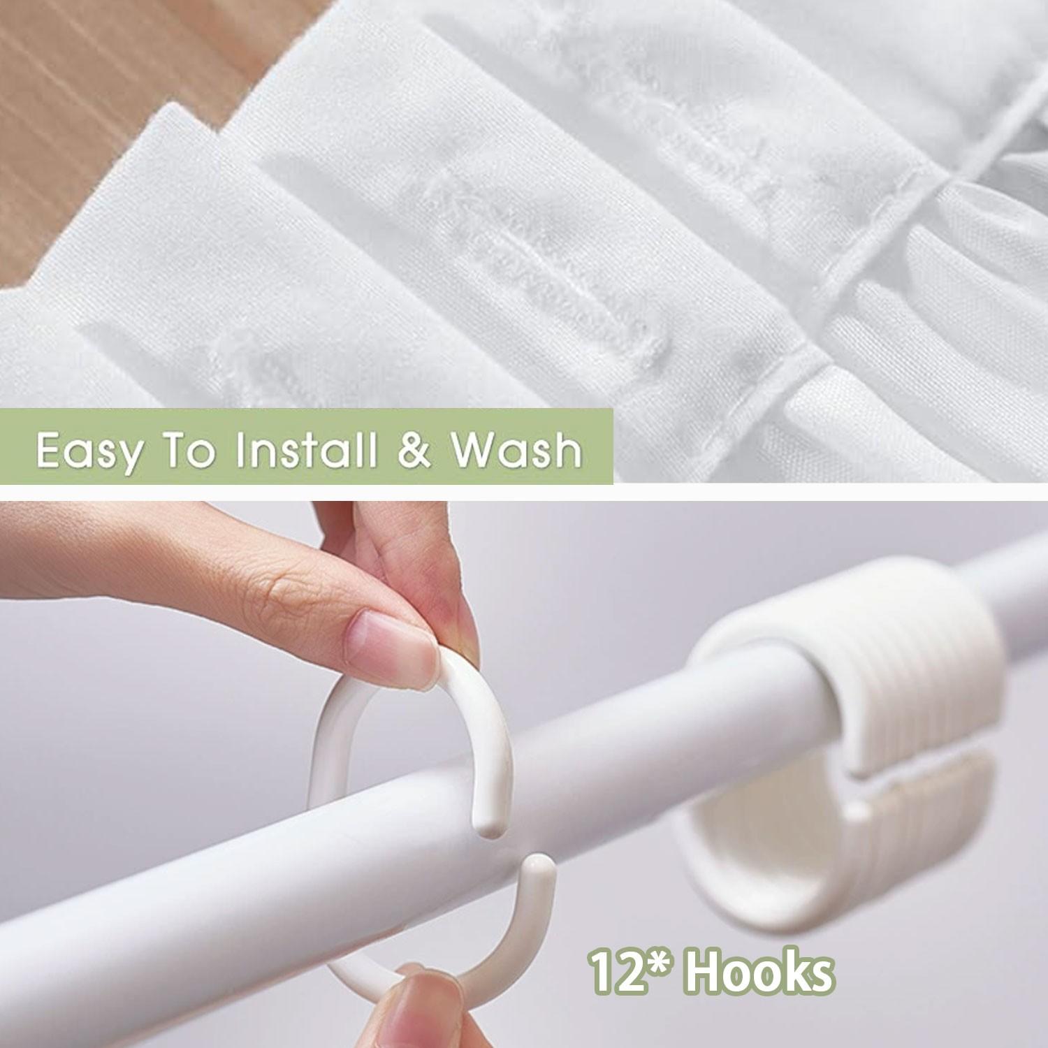 Vintage Ruffled Shower Curtain, 72x72 Inch, Soft Polyester Fiber, Artistic Patchwork Design, Easy Hanging with Eyelets