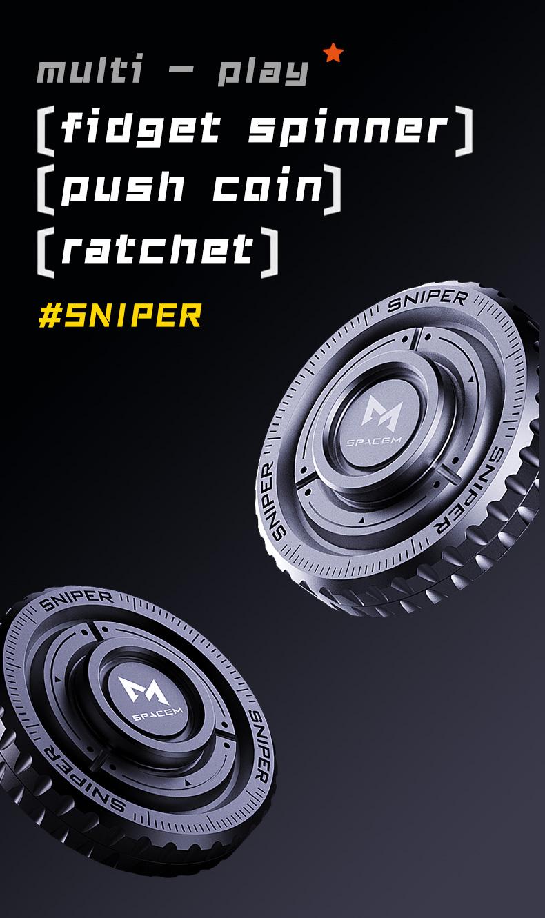 fidget spinner, Stress Relief Fidget, fingertip ratchet play method,push coin gameplay, multi - play combination toy, EDC toys, stainless steel material, Steel Finger Slider, Halloween gifts, Christmas party gifts, Party Favors