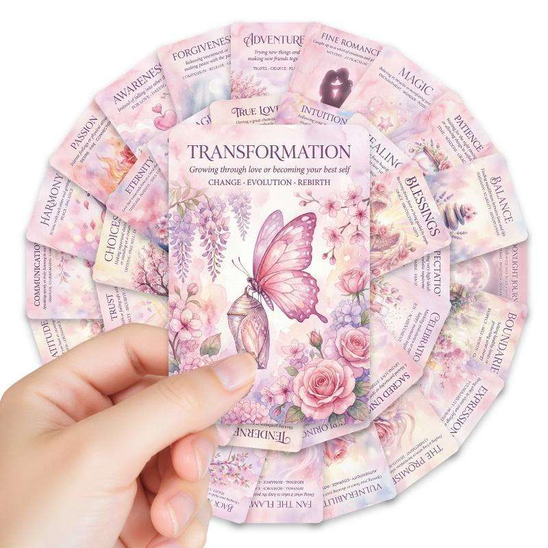 36-sheets pink and cozy Oracle card set for personal growth reflection Greetings card postcard for family
