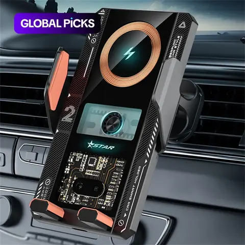 15W Wireless Fast Charging Car Charger, Fast Charging Solution, Auto-Clamp Phone Holder with Vent Mount, for iPhone 15/14/13/12/11 Series & Samsung Galaxy S23 Ultra/S22/S21/S20/S10+/S9+ #GLOBAL PICKS