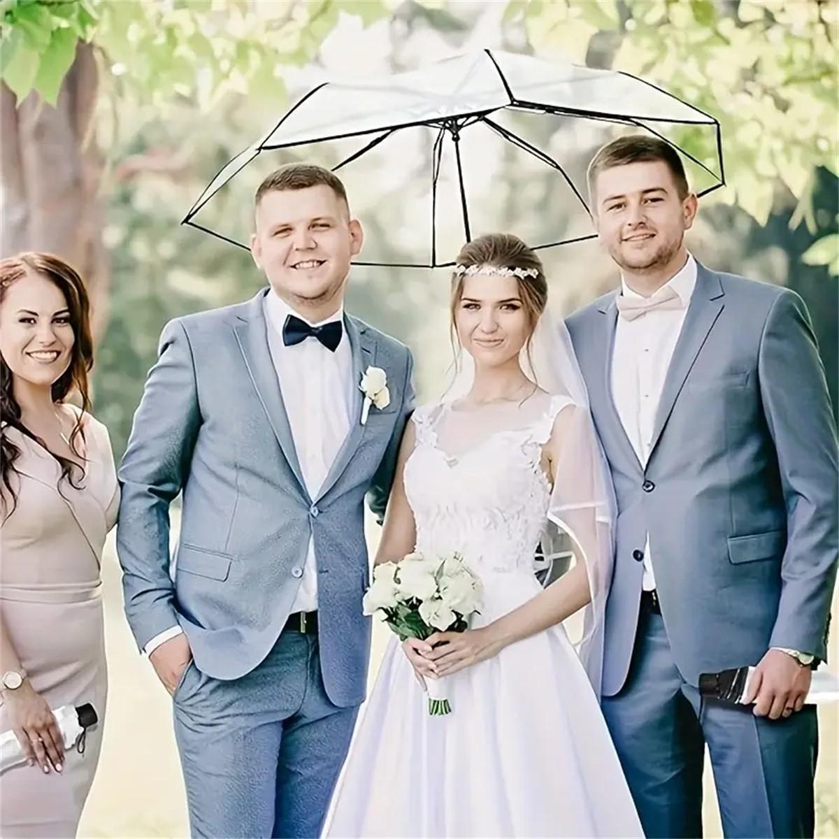 Automatic Transparent Umbrella, Durable Compact Design, Portable Lightweight Travel Accessory, Ideal for Daily Use