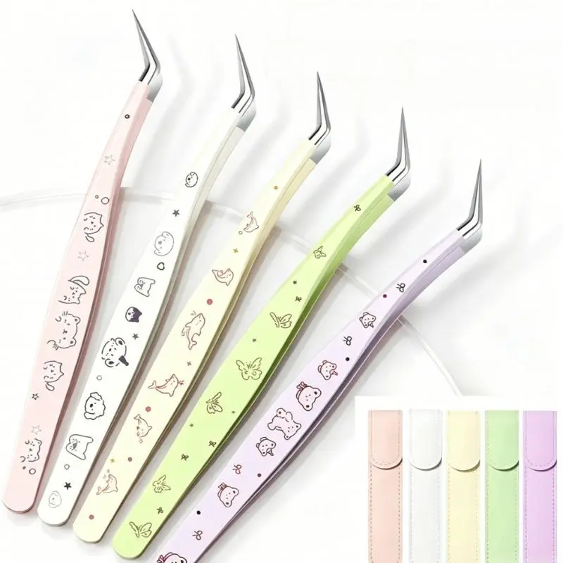 Premium Stainless Steel Precision Tweezers - Steel Body, Ultra-Fine Tips, Anti-Corrosion Bag Accessories Tool, Not Easy to Deform Handcraft Helper for Nail Art, DIY Model Making, Optional Portable Storage Case, Eyelash Grafting, Outdoor Work, Sticker Posi