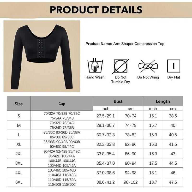 Arm Shaper for Women Post Surgery Arm Lipo Compression Sleeves Arm Front Closure Shapewear Bra