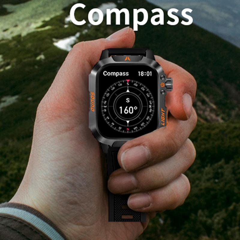 New 2025 manly style Smart Sports Watch With LEDLights Wireless Calling, Message Reminders,Sports Mode, Voice Assistant, Weather Push,Stopwatch, Timer, Stopwatch And OtherFunctions, Smartwatch For Men, CompatibleWith Android And iPhone Phones