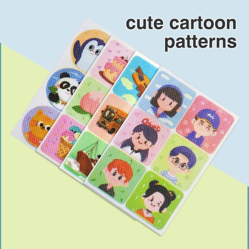 180 randomly designed cute cartoon mosquito repellent patches provide 24-hour protection.
