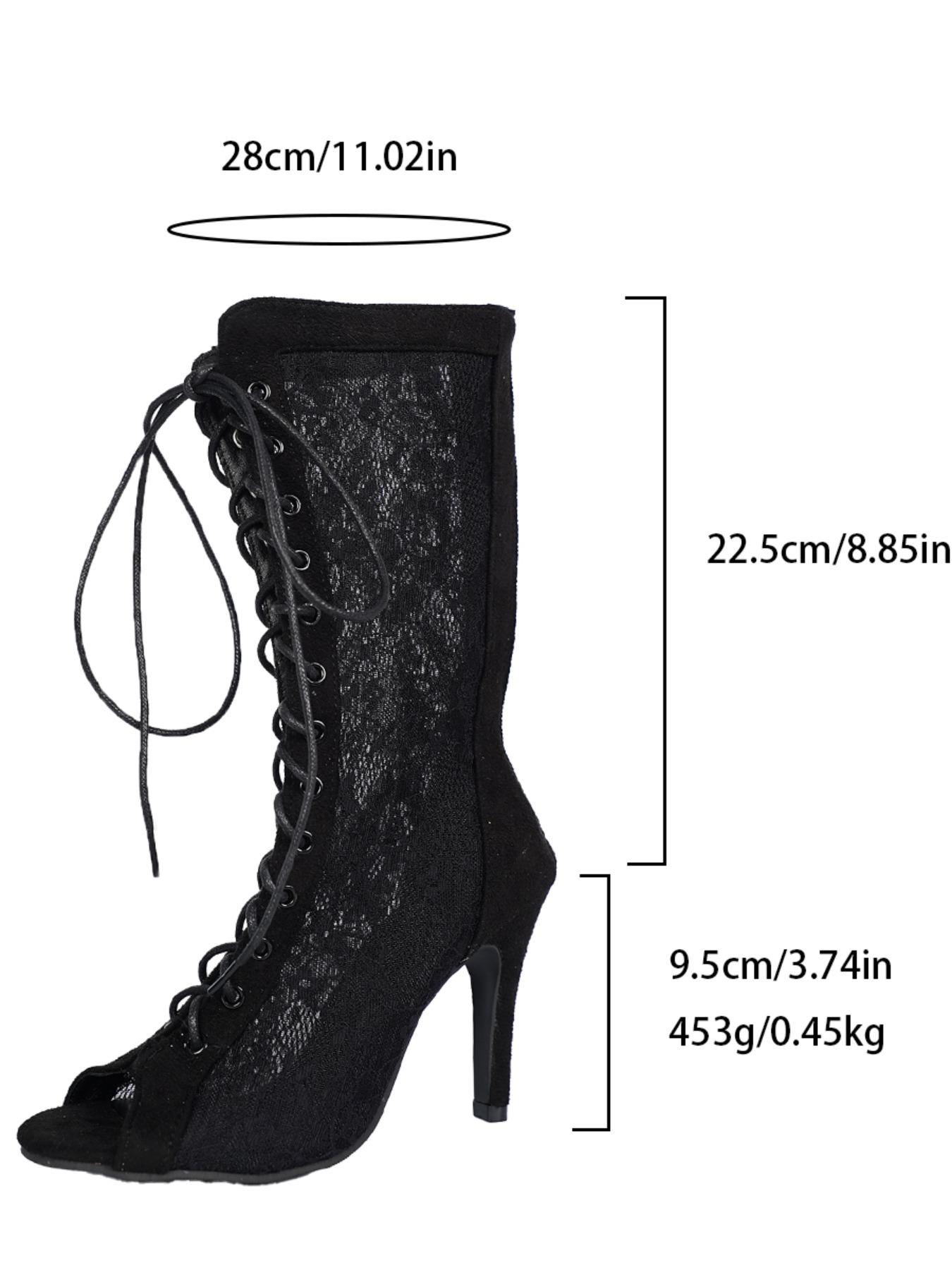 Women's High Heel Sandals, Fashionable European Style Lace-Up Fish Mouth Design, Breathable Mesh Material, Perfect for Jazz Dance & Casual Wear