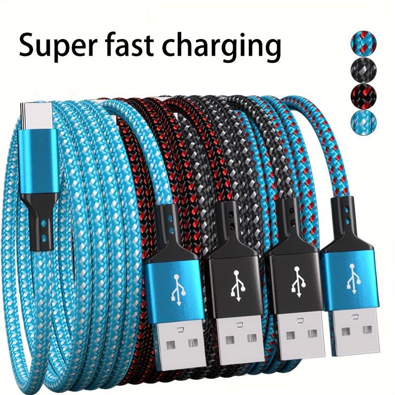 High-Speed Nylon Braided Fast Charging Cable, Smooth Glossy Surface, Multiple Colors & Sizes, Compatible with Samsung, iPhone, Xiaomi, Vivo, Oppo
