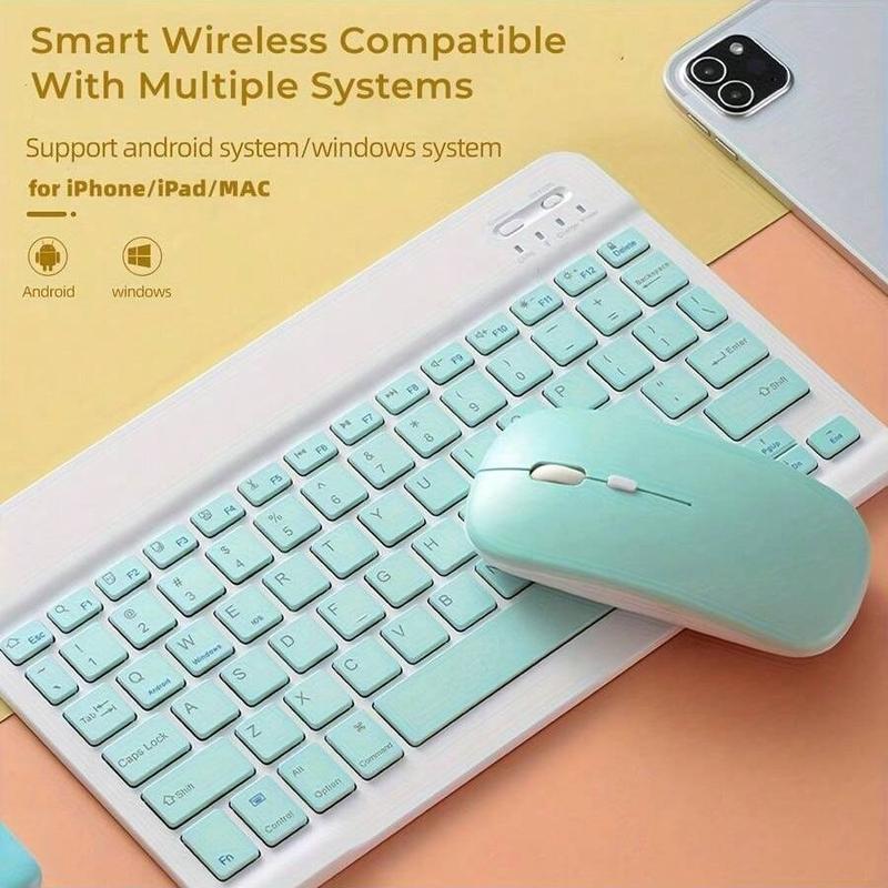 Macaron Color Plastic Wireless Silent Mouse, Universal Wireless Mouse for iPad, Laptop, Android, Windows Tablet, Rechargeable Battery
