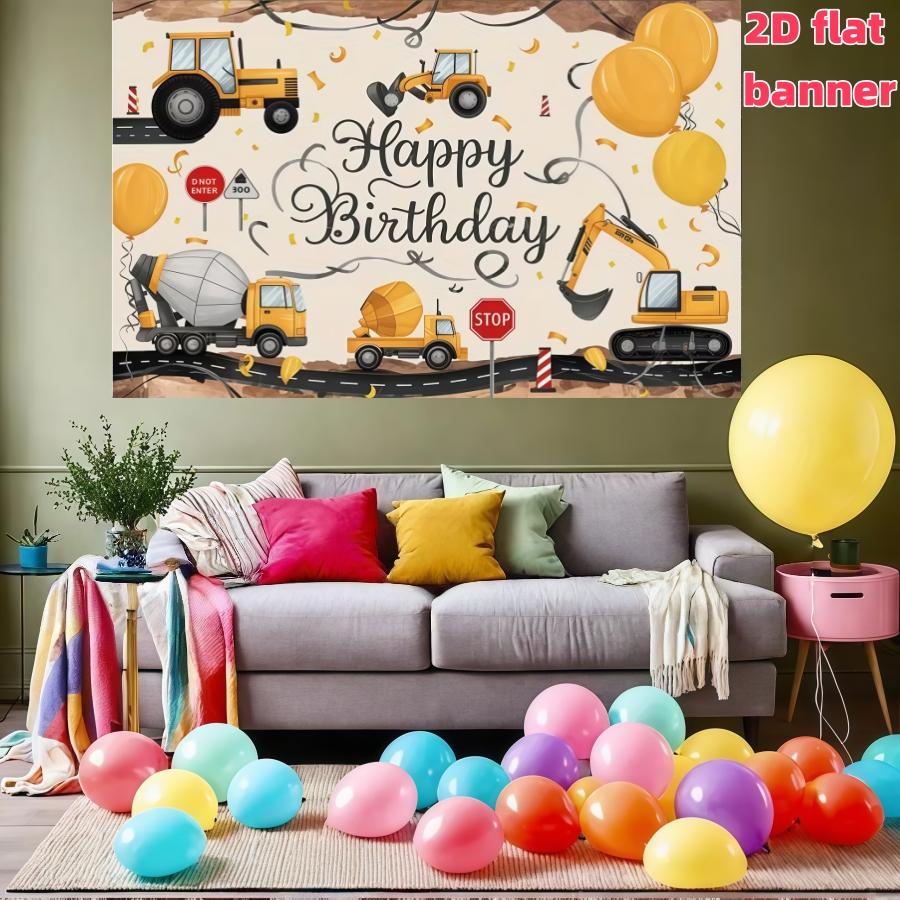Architectural themed birthday background banner, decorative background photo props, made of polyester material, suitable for living rooms, bedrooms, offices, birthdays, anniversaries, home decoration, outdoor and indoor parties