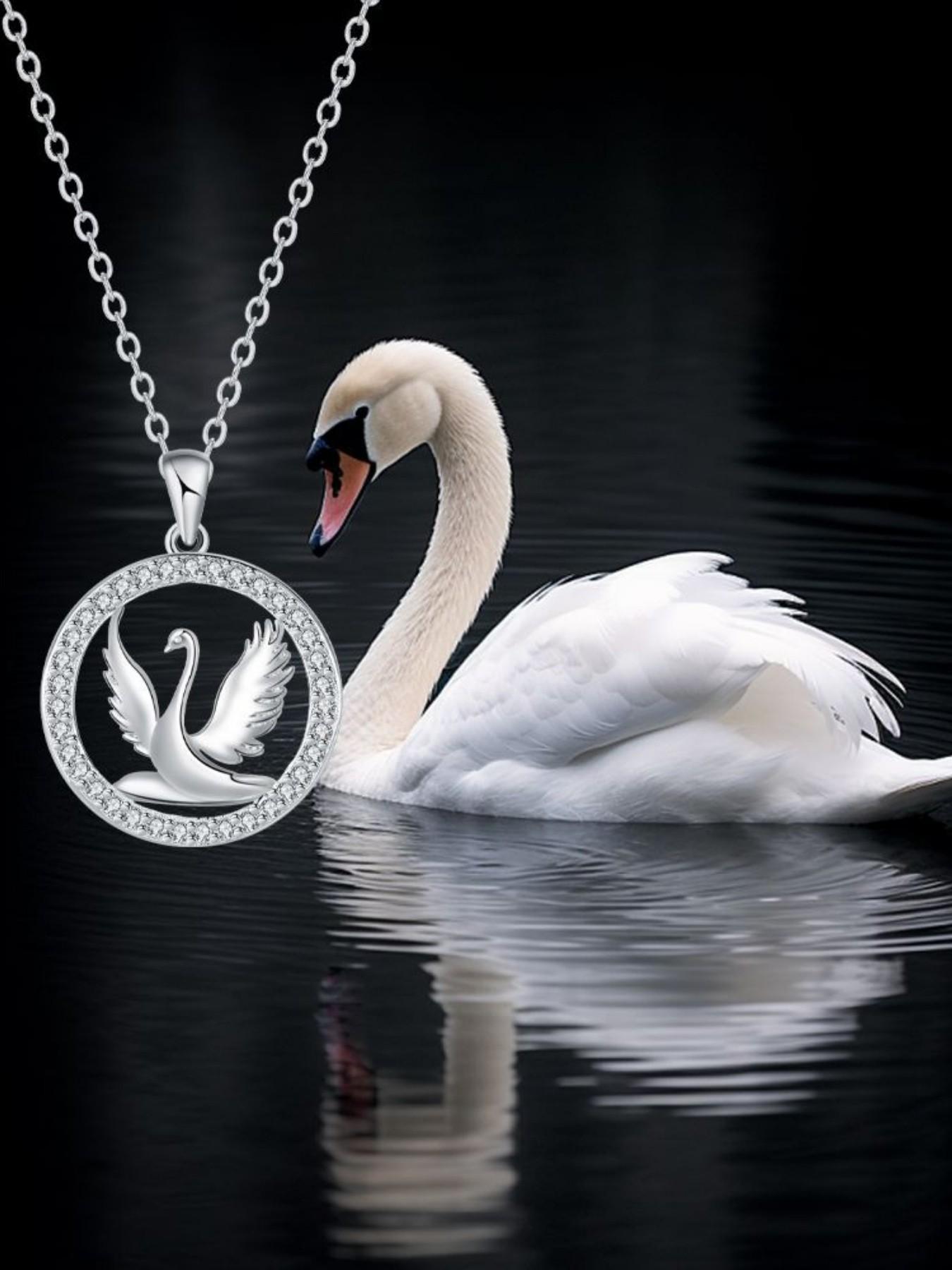 Necklace • Swan Wing Exquisite & high-end swan gemstone necklace.Comes with a greeting card for your daughter.Perfect birthday gift for her and ideal mysterious festive gift.