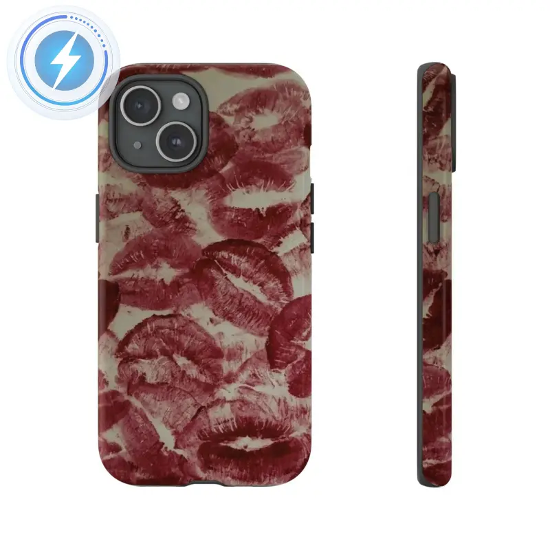 Magnetic phone case  Fashion Gothic Style Sexy Lips Kisses Phone Case, Lips Kisses Tough Phone Case, Gift for her,for iPhone 11,12,13,14,15,16,16 Plus,17 for iPhone 13