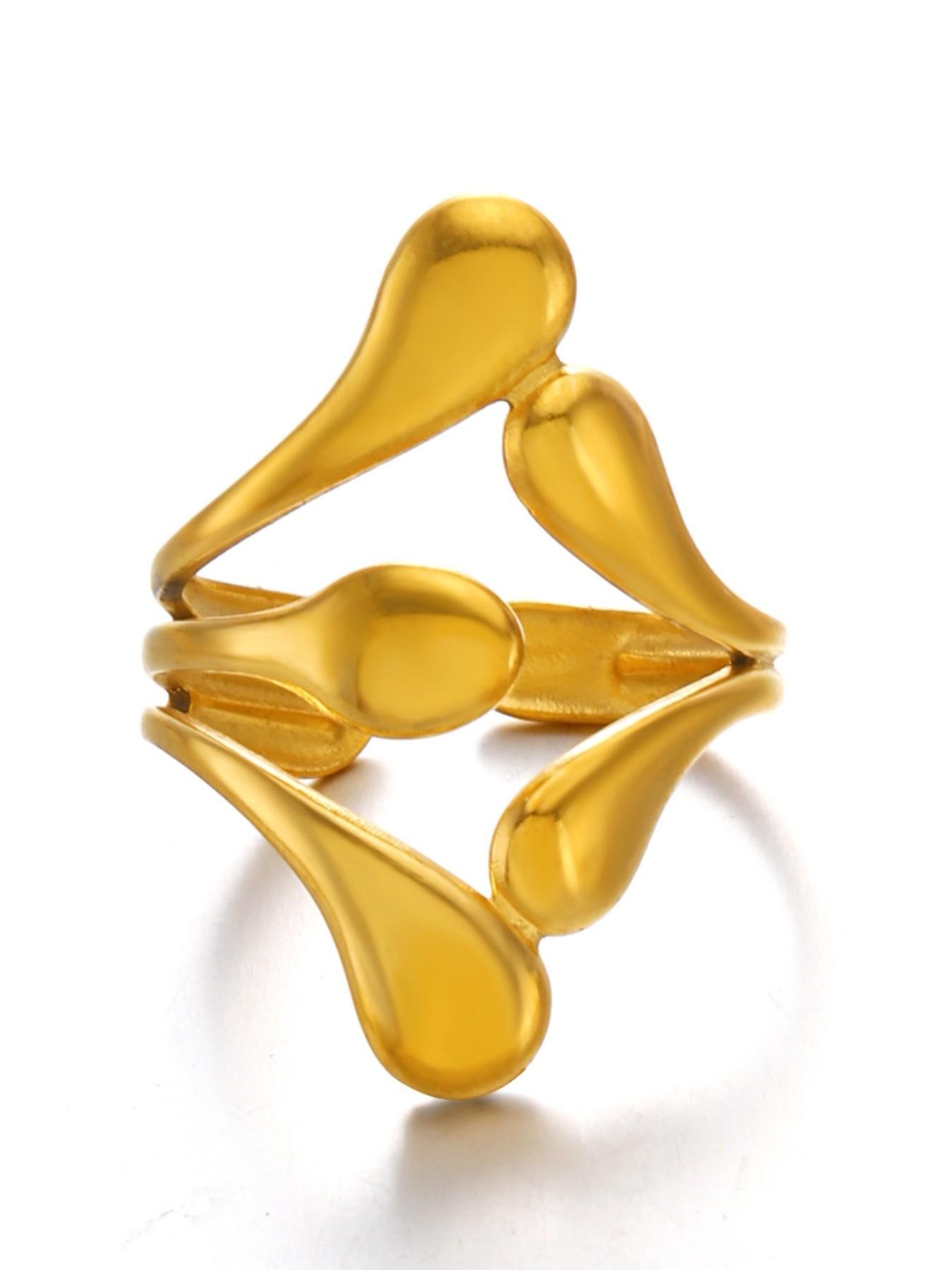 Trendy Liquid Metal Open Ring, Elegant Teardrop Design, Waterproof and Fade-Resistant, One Size Fits All, Perfect for Layering, Ideal for Fashionistas