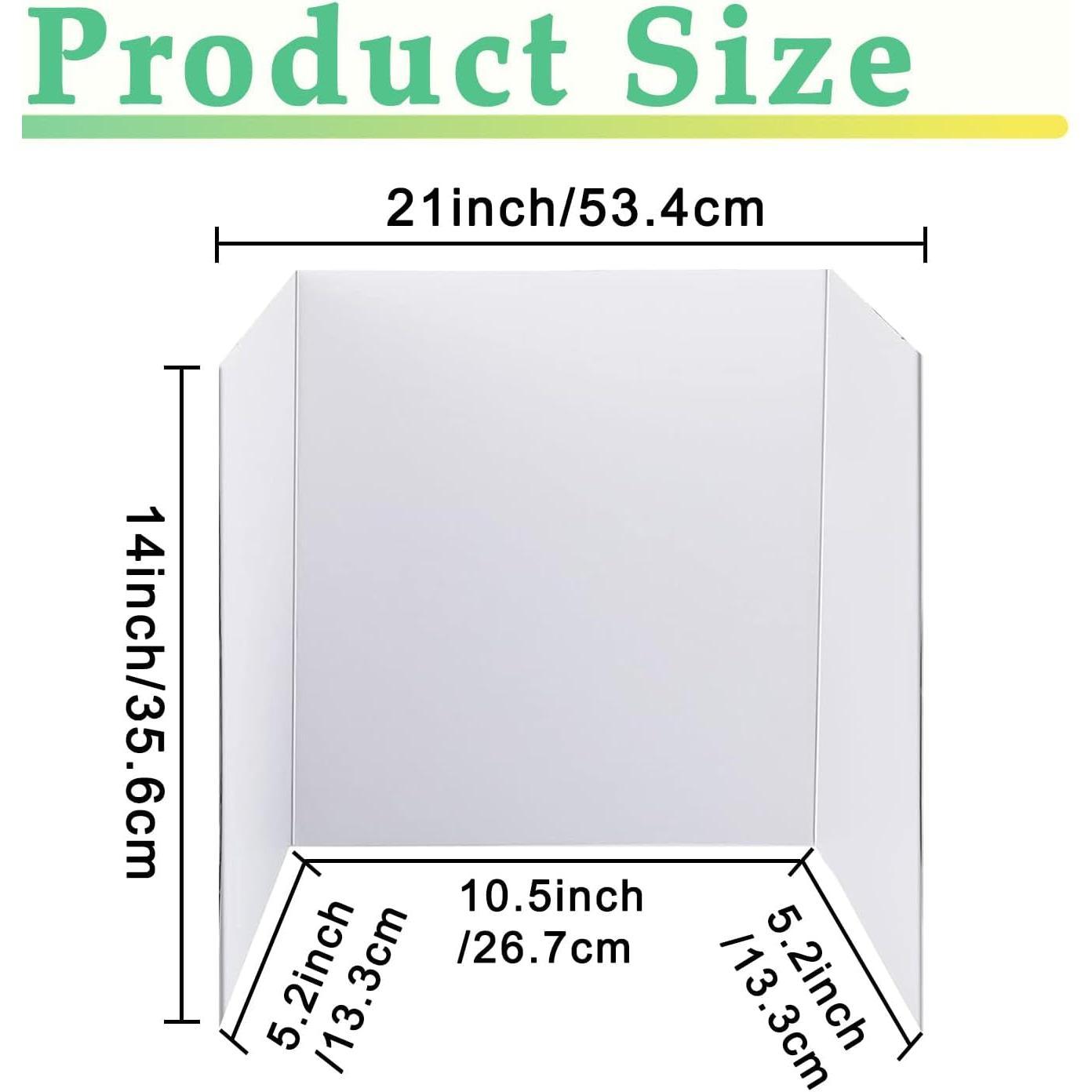 3 count Small White Tri-Fold Display Boards, 21 x 14 Inches Corrugated Trifold Poster Boards for School Projects, Science Fairs, Business Presentations and Exhibitions