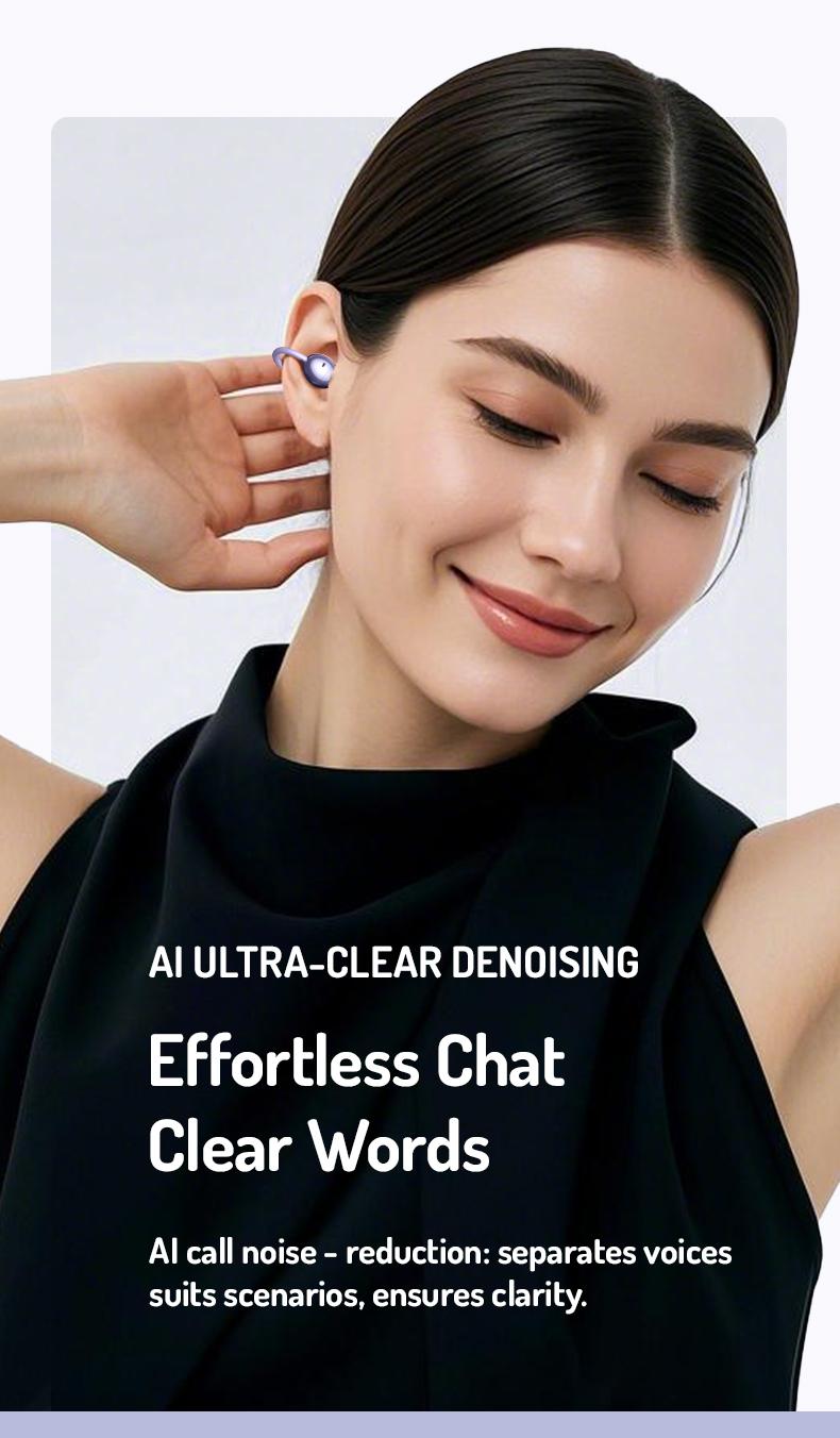 MINISO MS192 AI translation earbuds with APP Support 134 Languages Clip-on Earbuds,Open Ear Earbuds Wireless Bluetooth 5.4, Lightweight Open Ear Headphones with C-Shaped Bridge,Slim Hook,50H Battery,Waterproof, for Glasses Wearers and Workouts