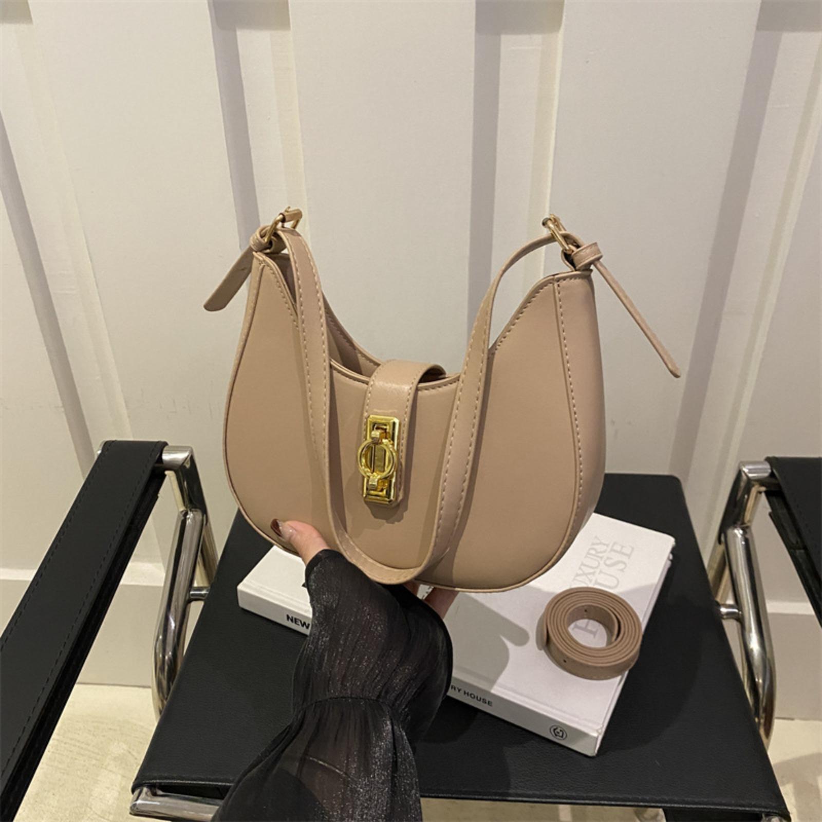 Trendy Crescent Shoulder Bag for Women, Chic Underarm Crossbody Purse, Minimalist Everyday Handbag, Stylish Small Crescent Bag, Versatile Commuter Bag for Work & Casual Use