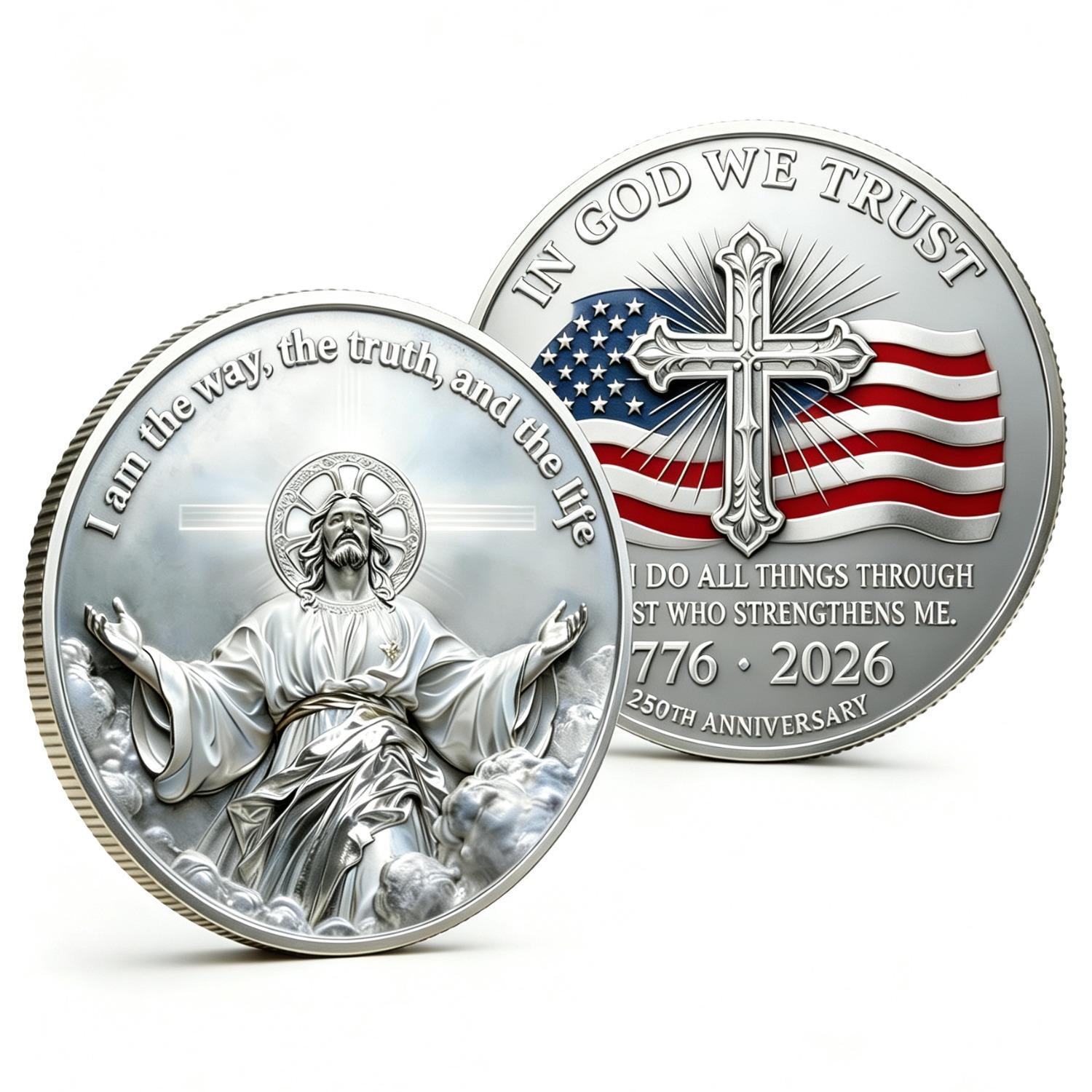 250th Anniversary Commemorative 2D Coin, Special Edition Collectible Currency, Ideal Gift for Numismatics Enthusiasts, Unique Historical Artifact