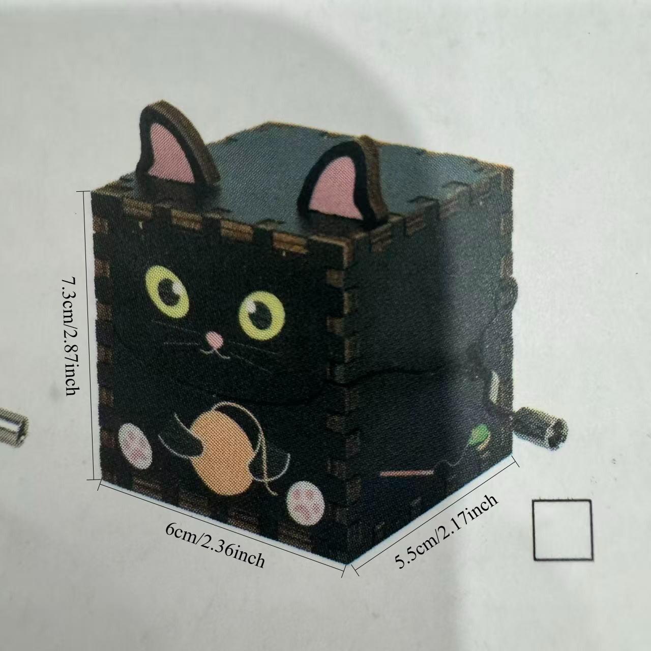 Wooden Music Box DIY Craft Cartoon Animal Gift, Hand-Cranked Octave Toy, Parent-Child Interaction Fun Time