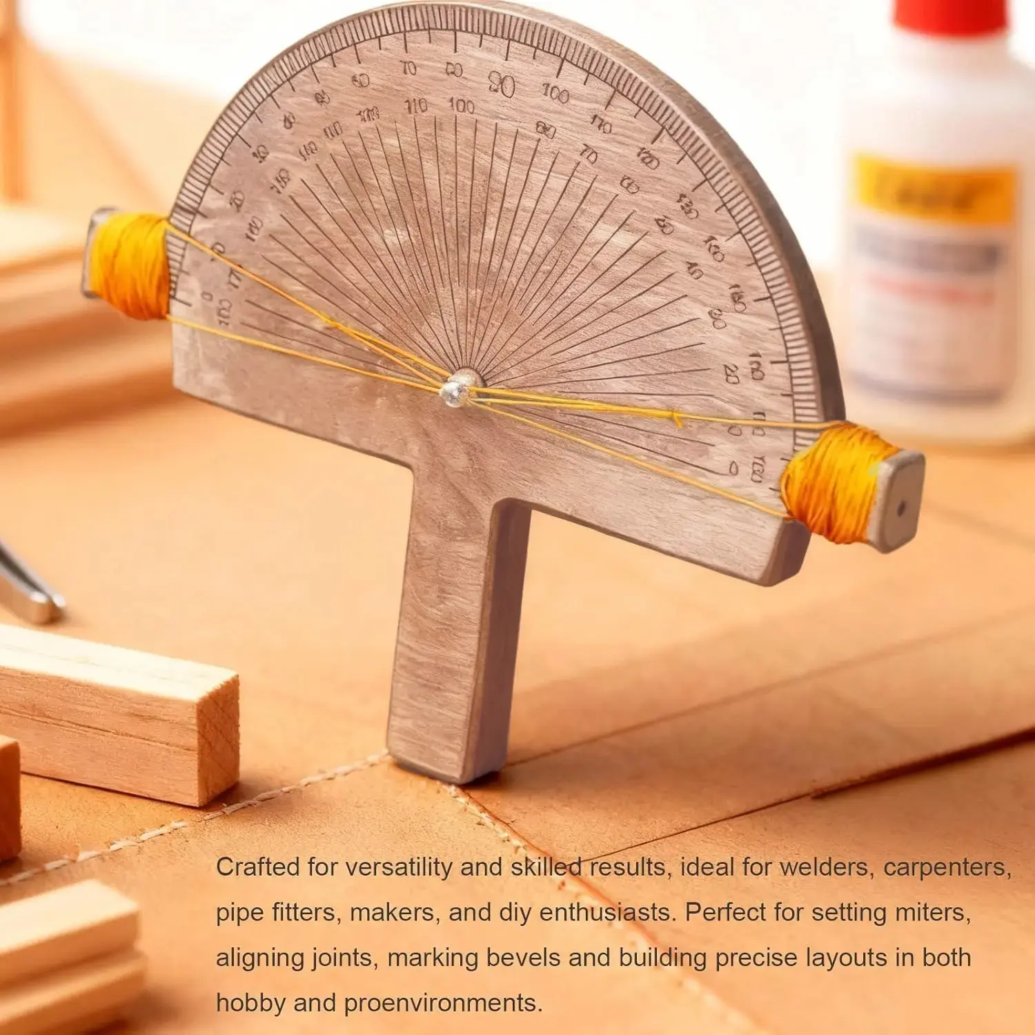 Hand-Crafted Precision Angle Gauge – Vintage-Style Woodworking Measuring Tool & Home Renovation Angle Finder