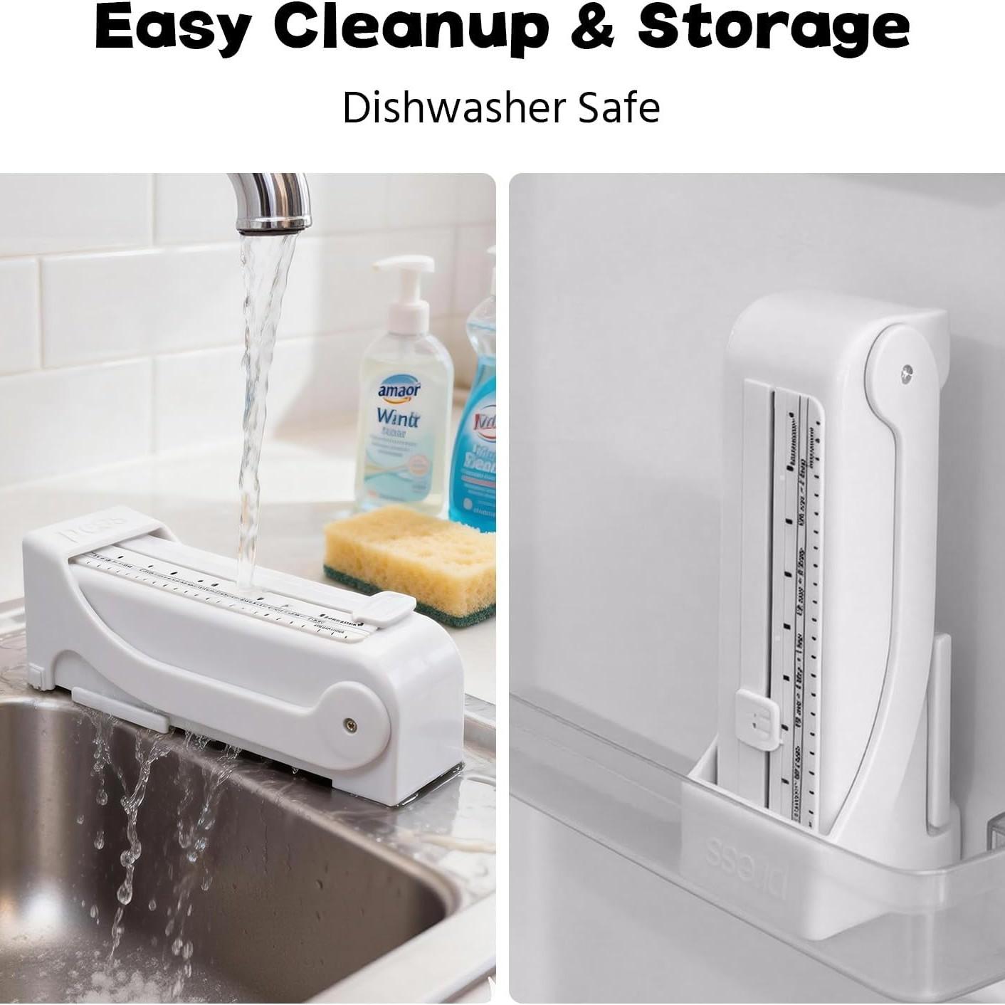 2-in-1 Butter & Cheese Cutter Adjustable Stainless Steel Wire Slicer for Block Cheese Butter Soft Food Portable Measuring Dispenser for Renters Home Cooks Young Families