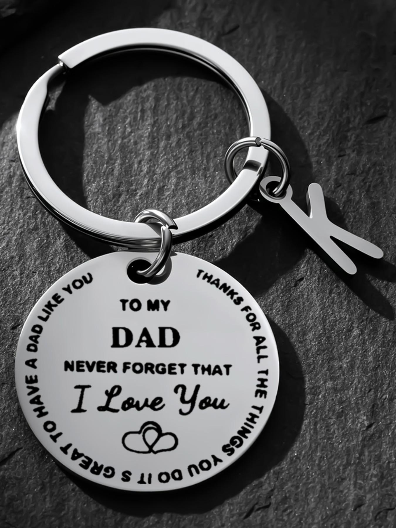 Engraved 'i Love You' Stainless Steel Keychain, Personalized Initial a Key Ring, Perfect Gift for Dad, Father's Day, Birthday, Christmas