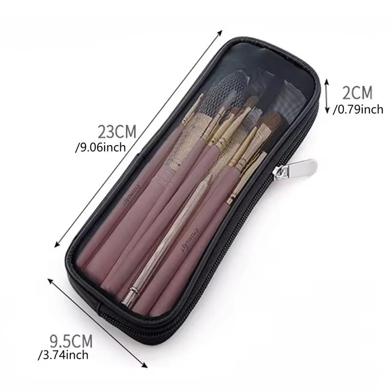 🎀Mesh Ventilated Makeup Brush Organizer Bag, versatile functionality (for brush storage, pen case, or toiletries), lightweight and portable for travel, suitable for both men and women, Travel Cosmetic Bags