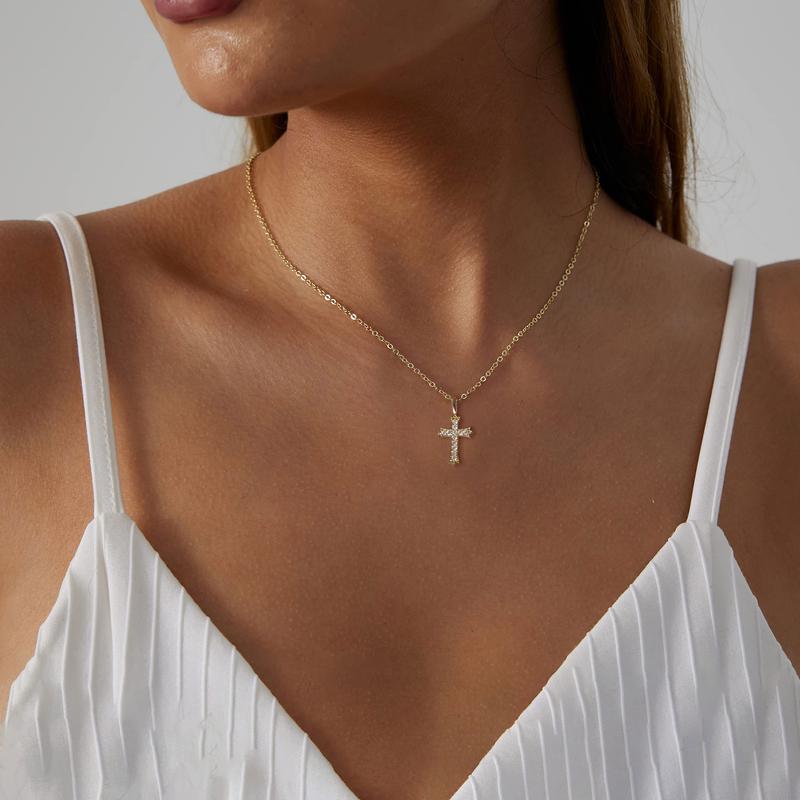 CAROVO Cross Necklace for Women 14K Gold/Silver Plated Dainty Small Cross Pendant Choker Simple Trendy Cute Cross Charm Chain Necklace Faith Jewelry CAROVO Cross Necklace for Women 14K Gold/Silver Plated Dainty Small Cross Pendant Choker Simple Trendy Cute Cross Charm Chain Necklace Faith Jewelry