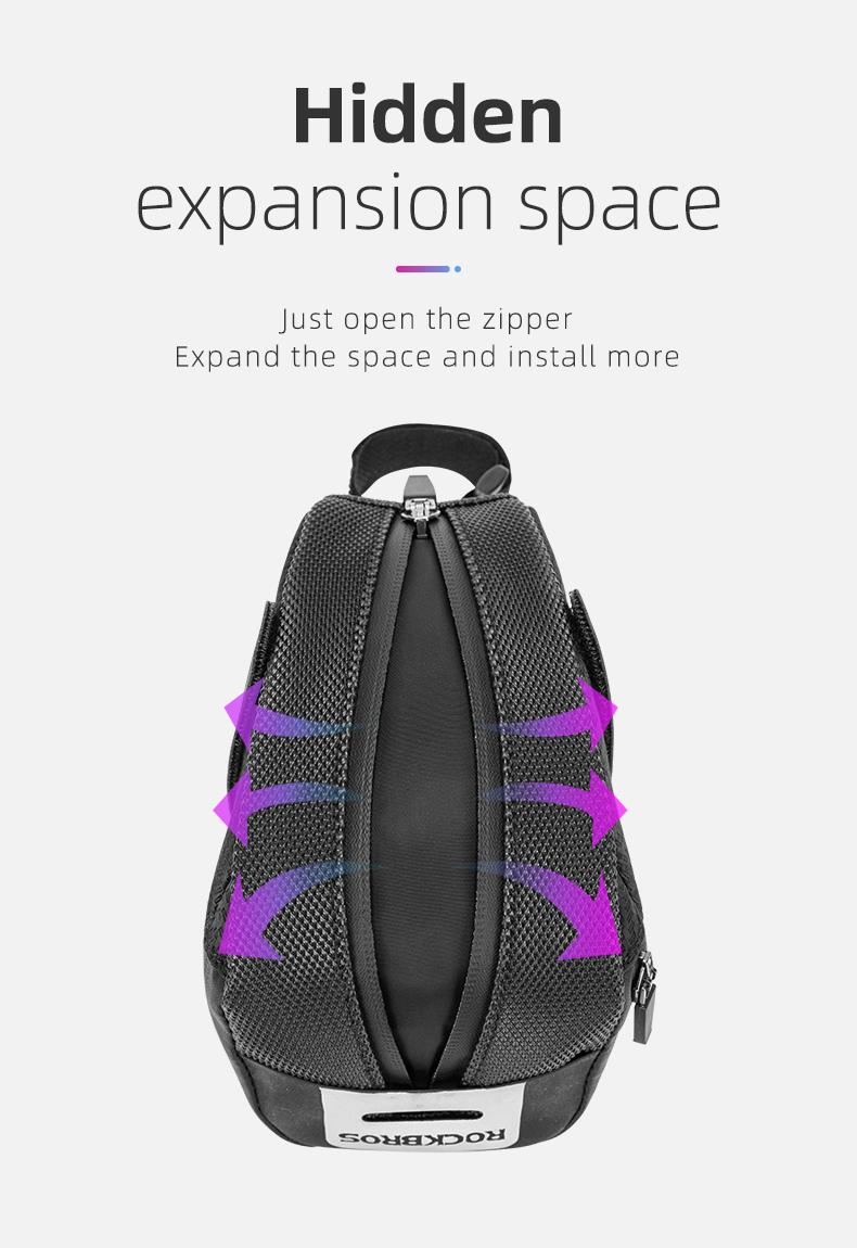 ROCKBROS Bike Saddle Bag, Bike Bag Under Seat, Strap-on Cycling Wedge Pack, Bike Seat Storage Bag for Mountain Road Bikes, 0.75L