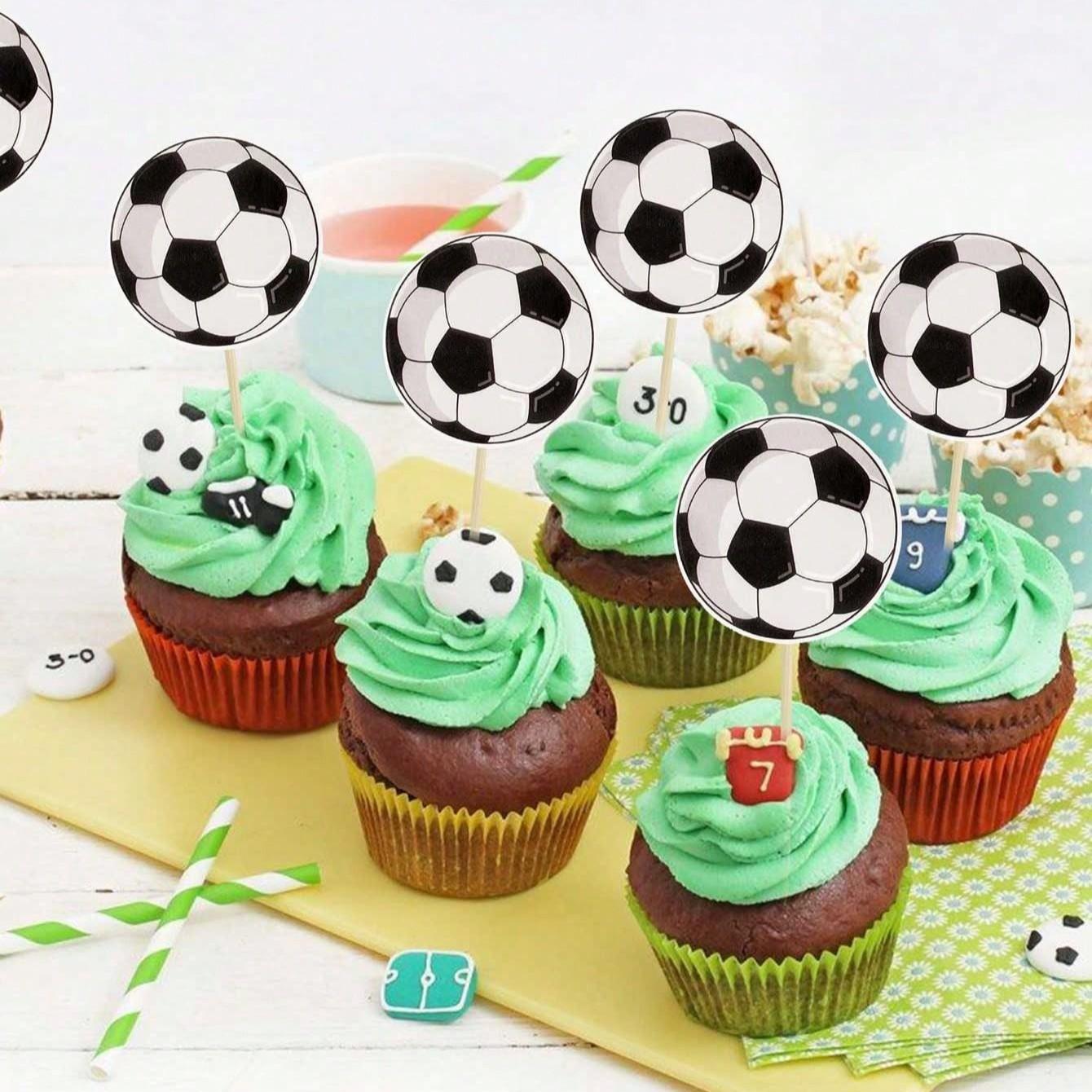 Football Theme Cupcake Decorations, Birthday Party Supplies, Usa Canada Mexico World Cup Sports Theme, 12/24 Pieces Paper Picks