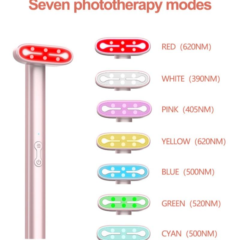 Portable Electric Facial Massage Stick, 7 Modes Massage Machine, Professional Facial Beauty Instrument for Women, Face Lifting Device