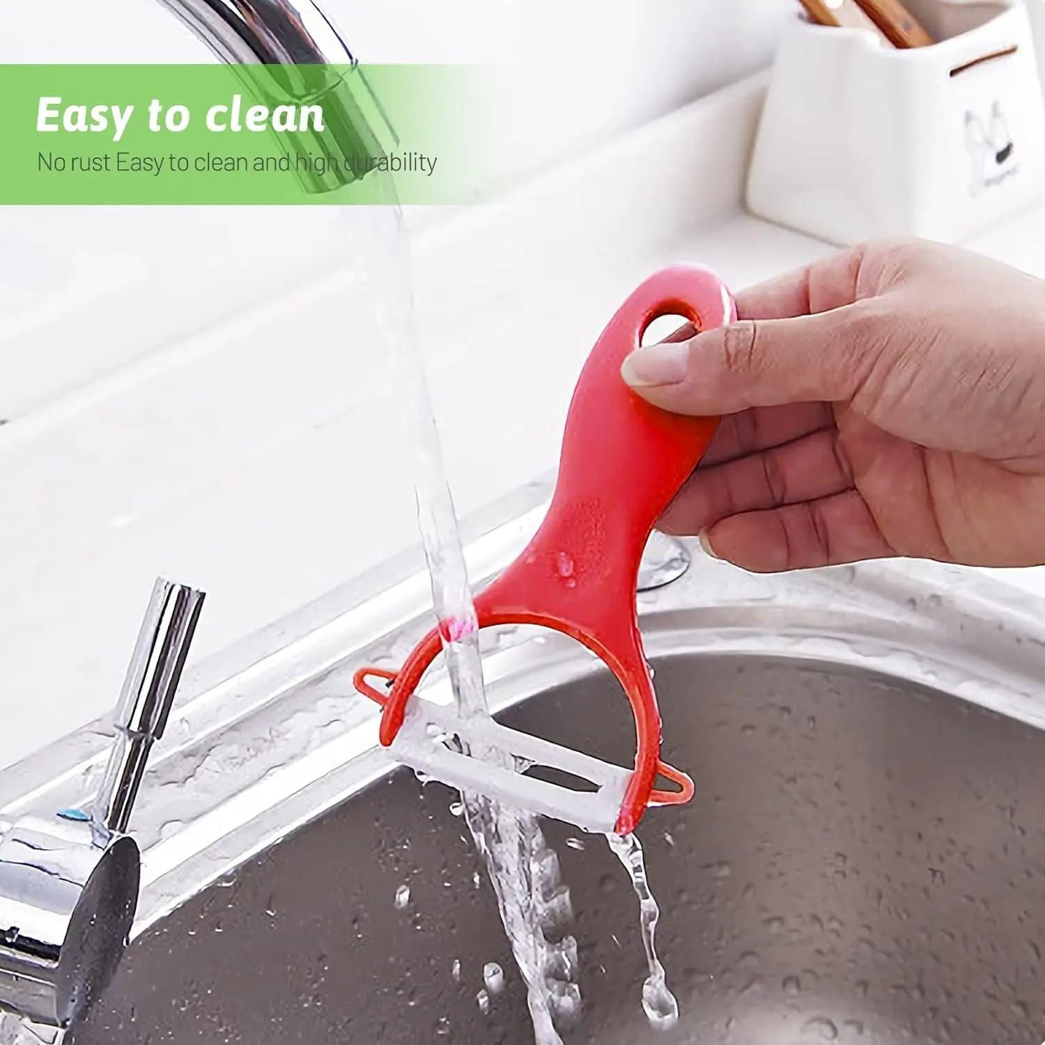 3 PACK Ceramic Peeler Set, Durable Hard Ceramic Blades, Rust-Resistant, Sharp for Potatoes Carrots Apples Ginger, Easy Grip, Quick Clean, Kitchen