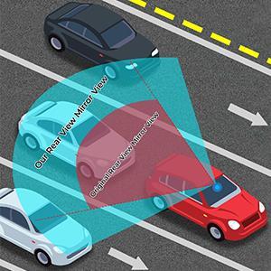 Joytutus Universal 11.81 Inch Panoramic Convex Rearview Mirror for Car SUV Trucks, Adjustable Buckles, Anti-Fall Protection, Effective Blind Spot Reduction - Rearviewmirror