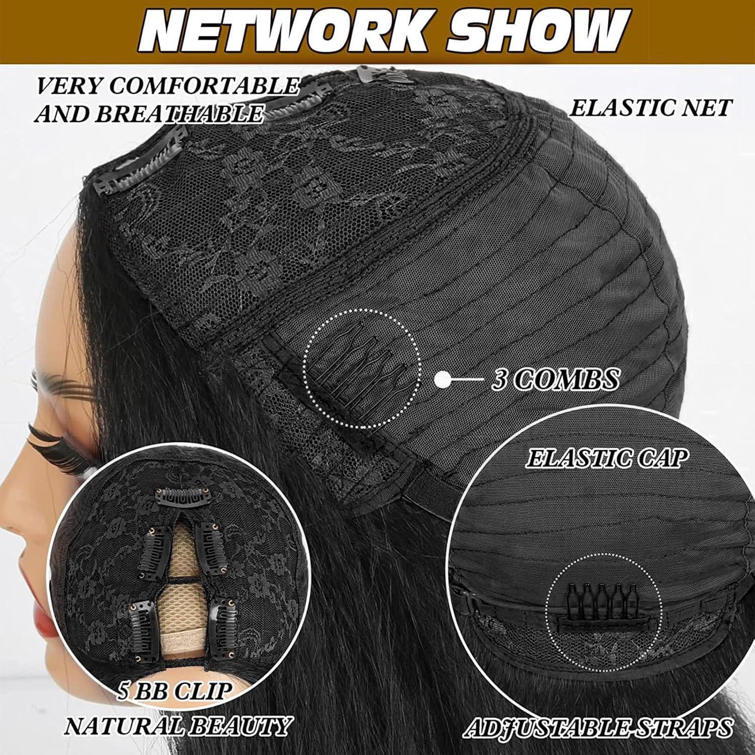 Body Wave V Part Wig Synthetic Wigs for Women Full Head Clip In Hair Wear and Go Glueless Hair Synthetic Wigs