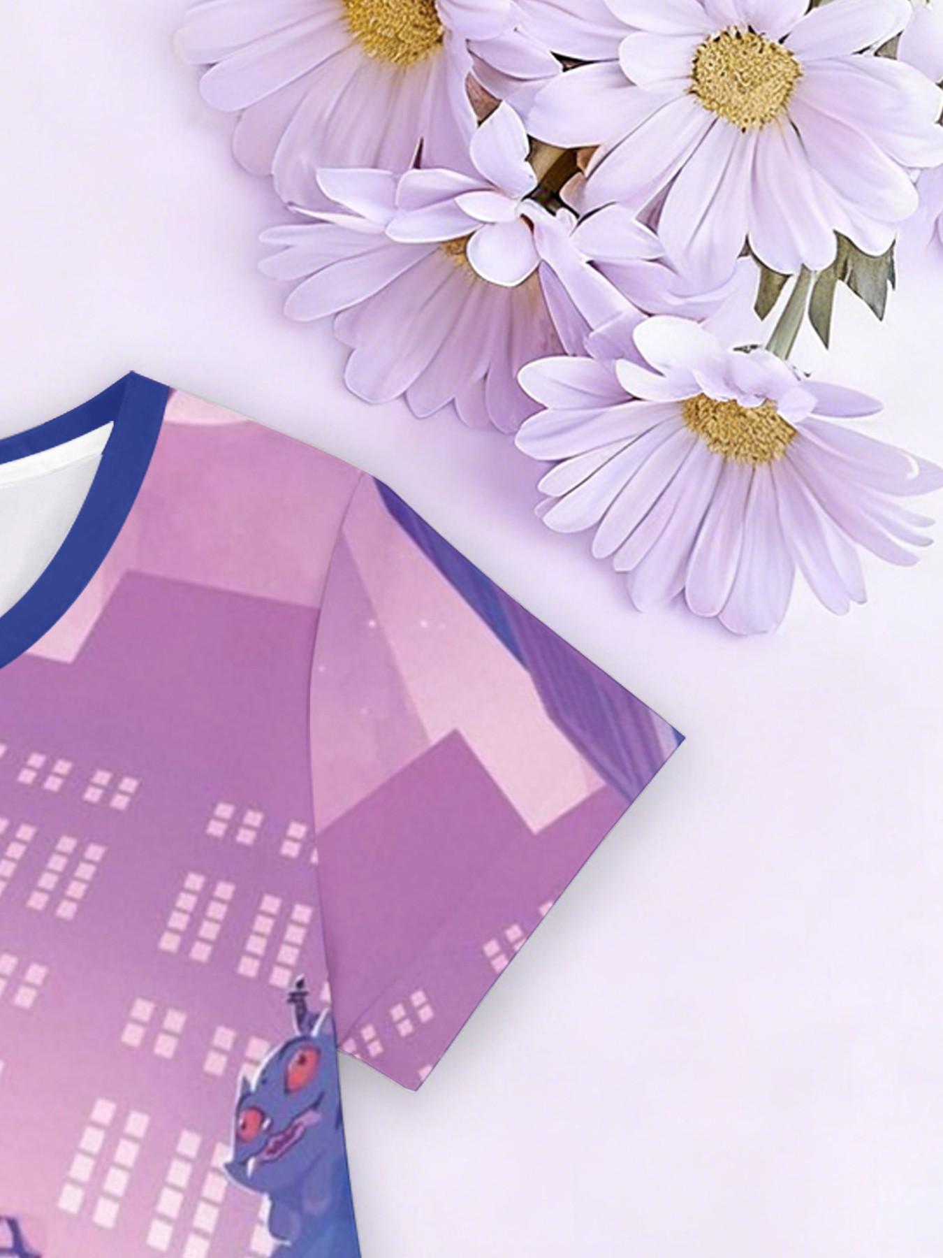 Girls' Fantasy City Battle Dress, Blue Gradient A-Line, Fashion Outdoor Wear, Birthday Gift, Festival Gift