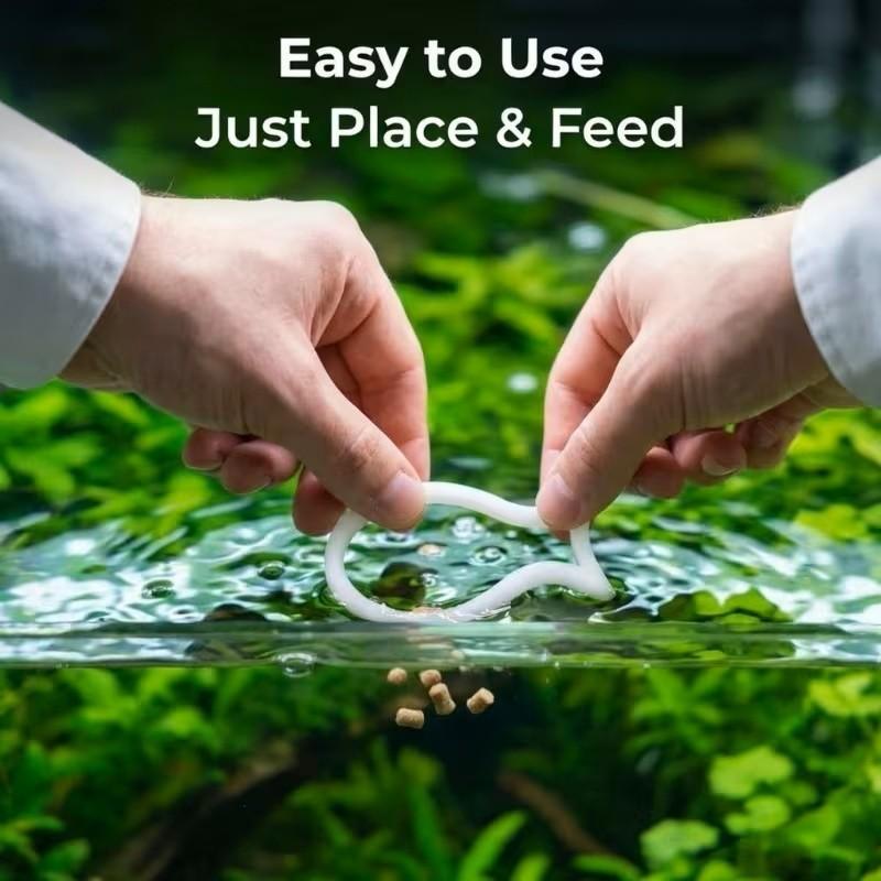 Two 3D Printed Fish-Shaped Aquarium Feeding Rings, Prevents Food Spreading, Reusable, User-Friendly, Ideal for Various Fish Tanks